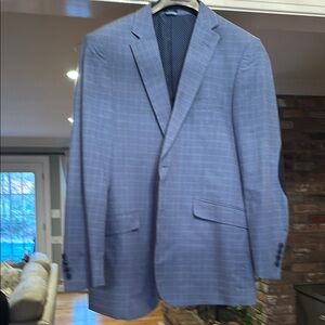 MADE by Cam Newton Men's Light Blue Checkered Blazer